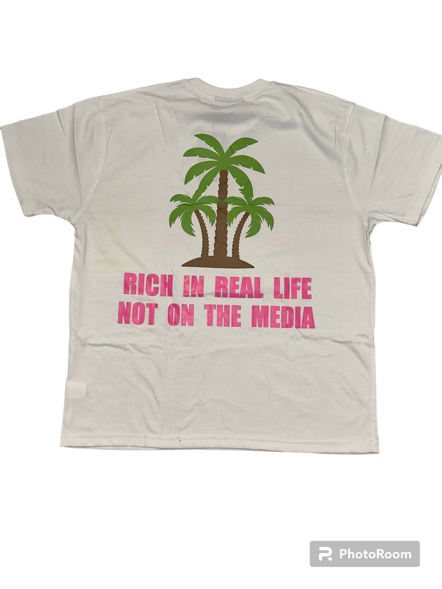 Rich In Real Life Tee White/Pink