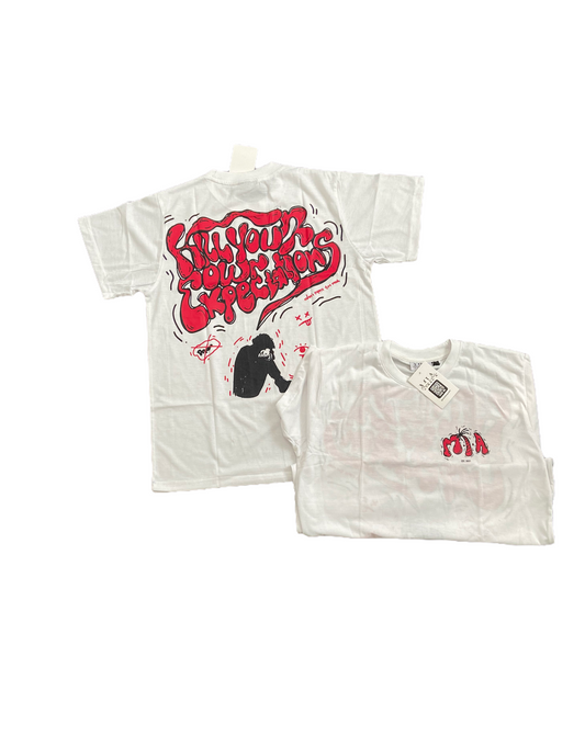 White & Red Kill Your Own Expectations Tee